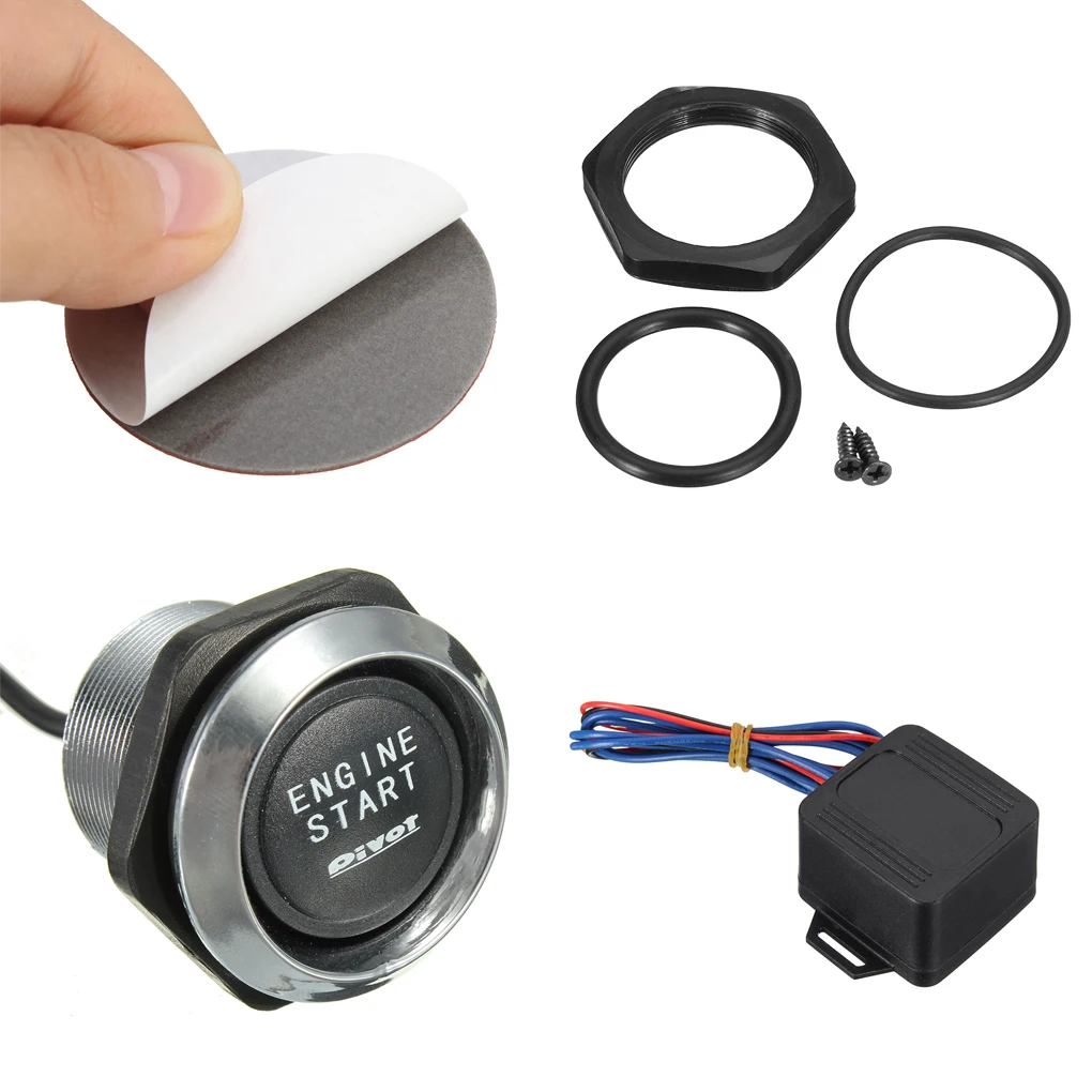 12V Auto-Engine Start Push Button Kunststoff Zündung Schalter Blau Licht Automobil Ersetzen Starter Kit Zubehör