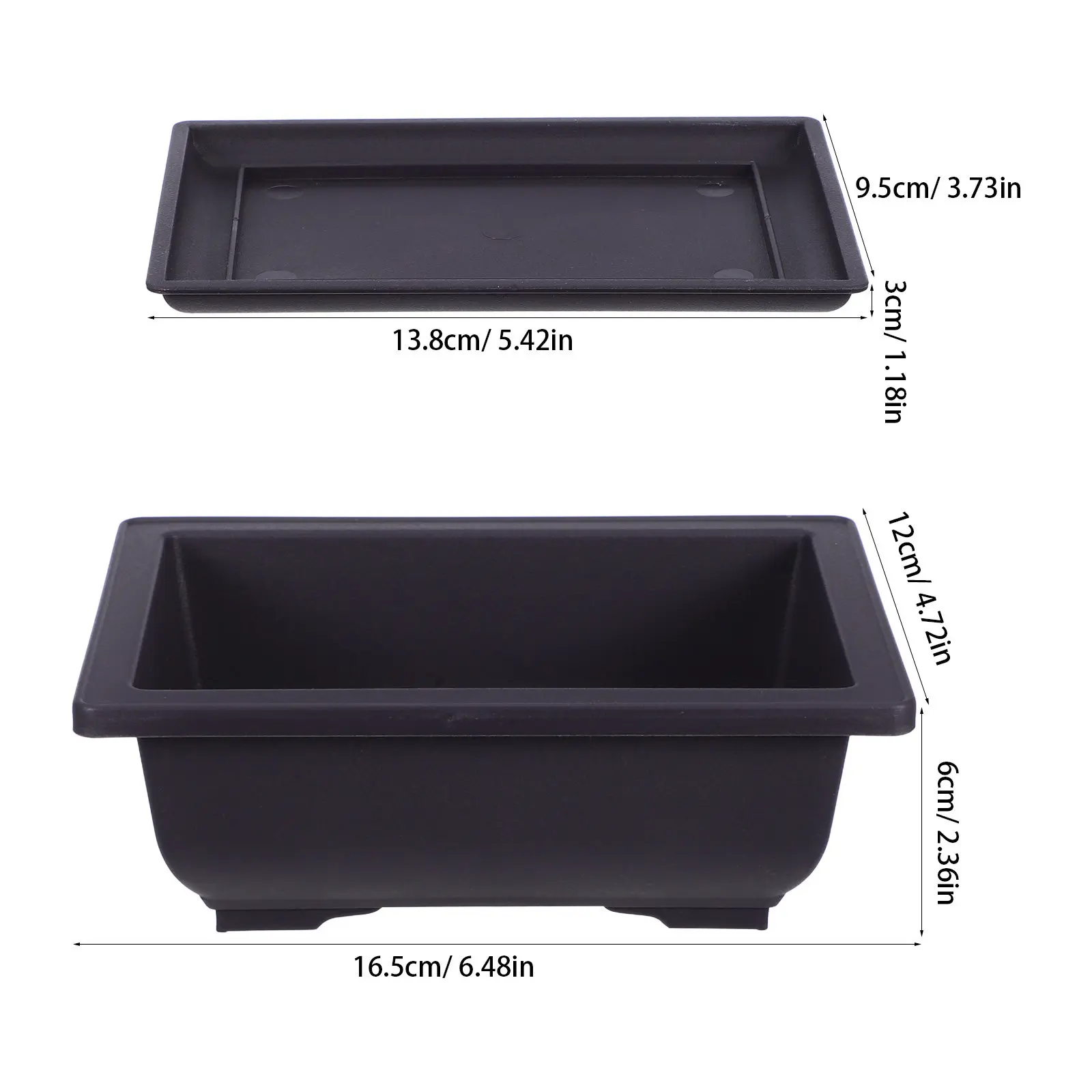 5Pcs Retro Succulent Planter Plastic Rectangular Flower Pot Deep Brown Mini Bonsai Pot Indoor Outdoor Garden Decoration