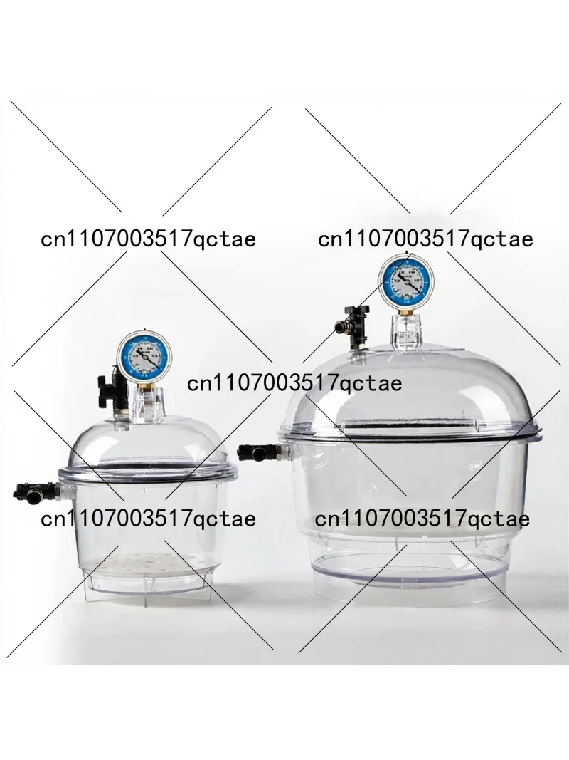Transparent Vacuum Drying Chamber Polycarbonate Desiccator Storage Tank with Ball Valve Pressure Gauge for Laboratory Use
