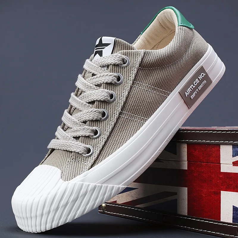Sapatos casuais masculinos clássicos sapatos de lona respirável moda tênis ao ar livre para homens rendas até sapato vulcanizado estudantes tenis sapatos