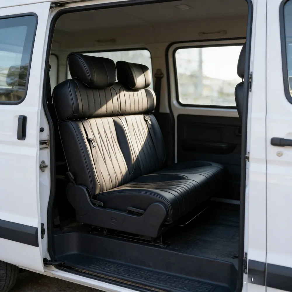 Adjustable Comfort for RV Copilot Modification Custom Single PU Leather Seat with Folding Van Seat for Campervans & Motorhomes