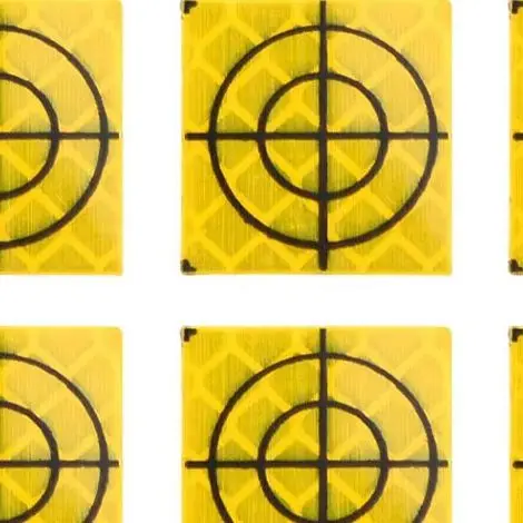 100Pcs Yellow For Acrylic Total Station Reflector Tape 30 40 50 60mm Reflective Sheet For Surveying For Bridge Tunnel Monitoring