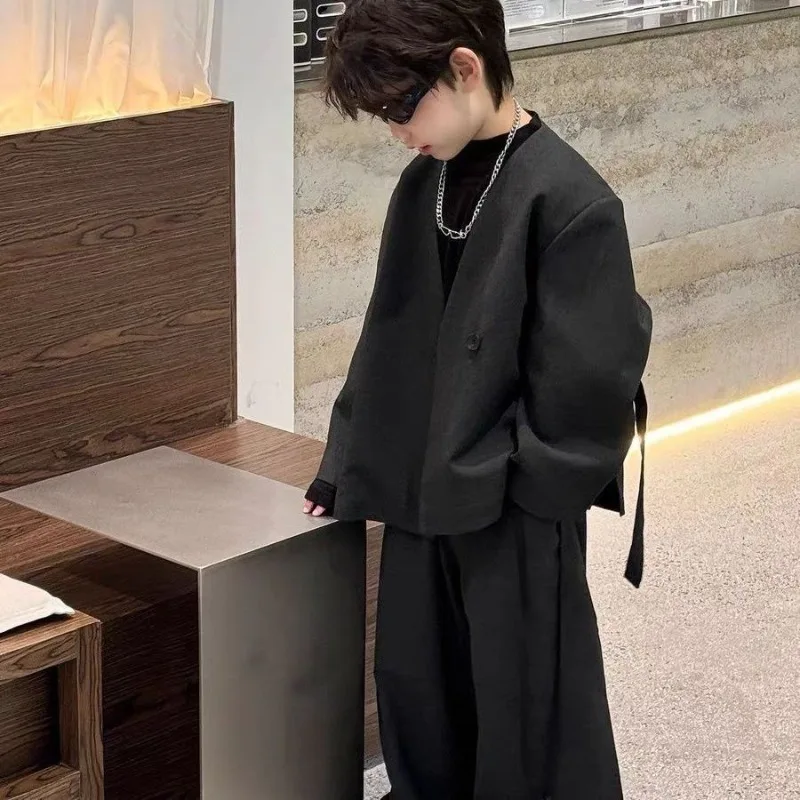 2025 Spring Autumn Boys' Blazer Suit Set Casual Korean Style Boys' Blazer Outfit Kids' Formal Wear Stylish Children's Clothing