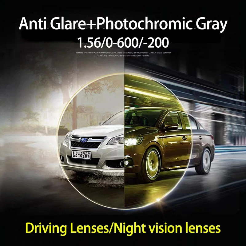 

1.56/1.61/1.67/1.74 Driving Lenses Anti Blue Light Anti Glare Night Vision Yellow Lenses Photochromic Gray Optical Lenses 1 pair