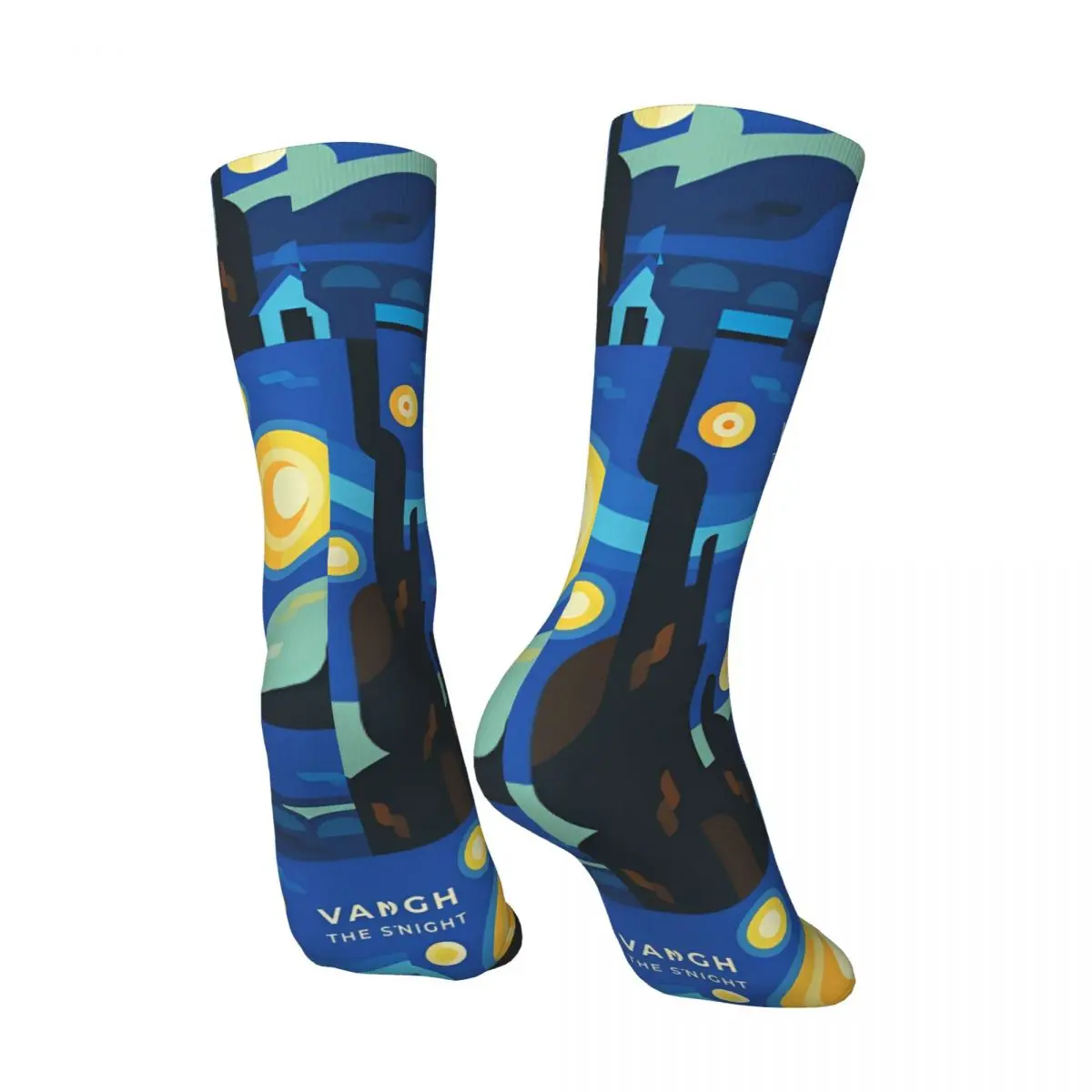 Medias de Van Gogh, calcetines divertidos con estampado de cielo estrellado, calcetines antideslizantes de primavera para mujeres y hombres, calcetines deportivos al aire libre de alta calidad