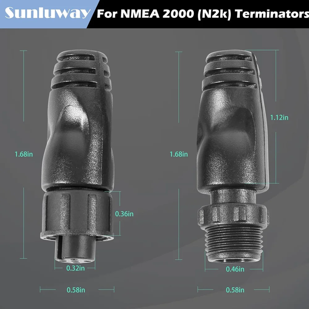 Male/Female Terminators for NMEA 2000(N2k)Network Compatible with Lowrance Simrad B&G Navico Garmin Networks for M12 5Pin IP67