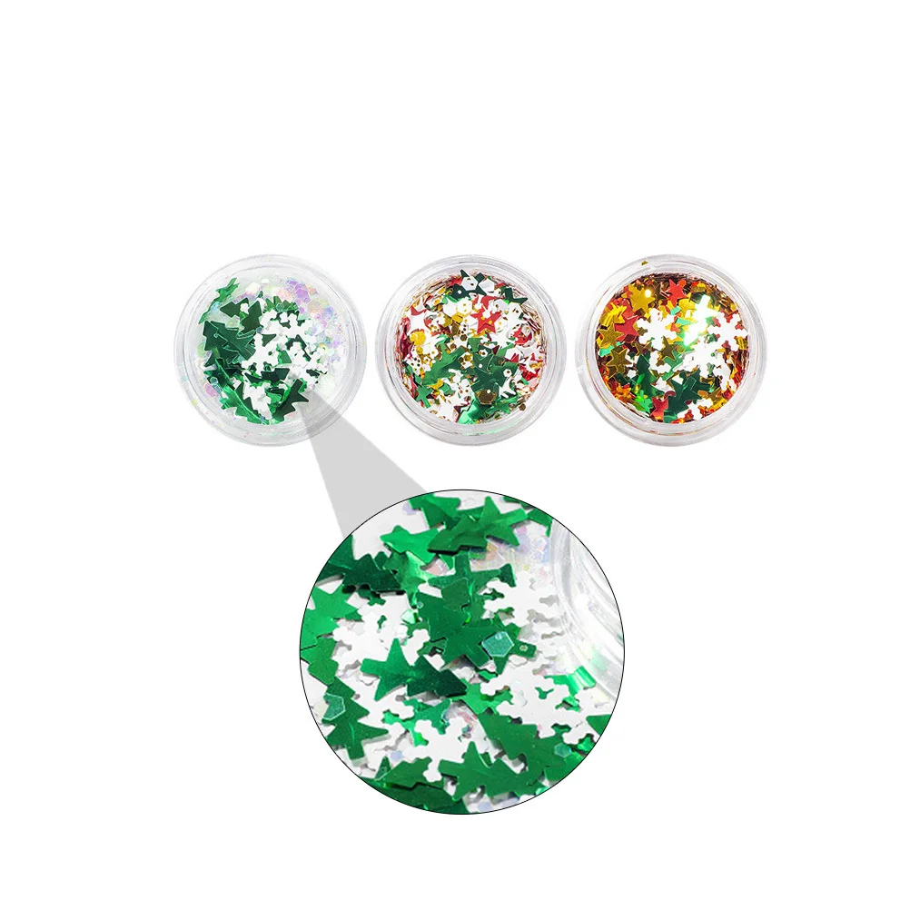 

12 коробок, женские принадлежности для дизайна ногтей, рождественские наклейки для ногтей, блестящие маникюрные блестки, праздничный дизайн, украшение для маникюра, блестки