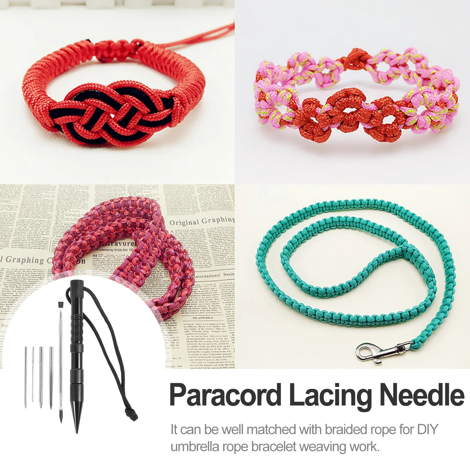 

Paracord Stitching Needle Set Bracelet Knitting Tools DIY Braiding Umbrella Rope Lacing Needles DIY Jewelry Supplies Kit