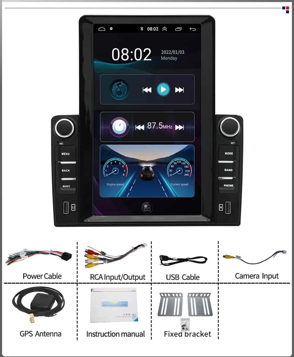 New vertical screen car mounted 10.1-inch universal machine mp5 player Bluetooth multimedia MP5 reverse priority Android navigat