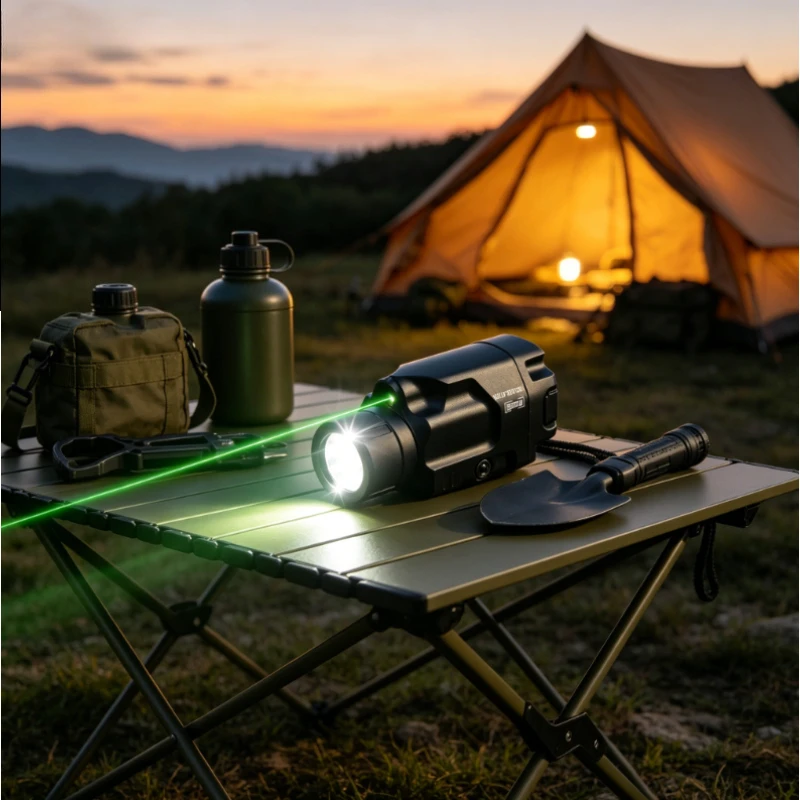 

800 Lumen Tactical Pistol Flashlight, Red Green Dot LED Strobe Light, 20mm Rail Mount Outdoor Shooting Accessories