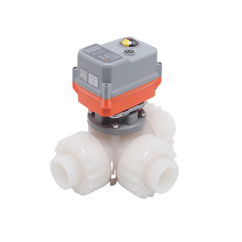 DN50 PVDF AC220V Intelligent Modulating power-driven three way actuated valve