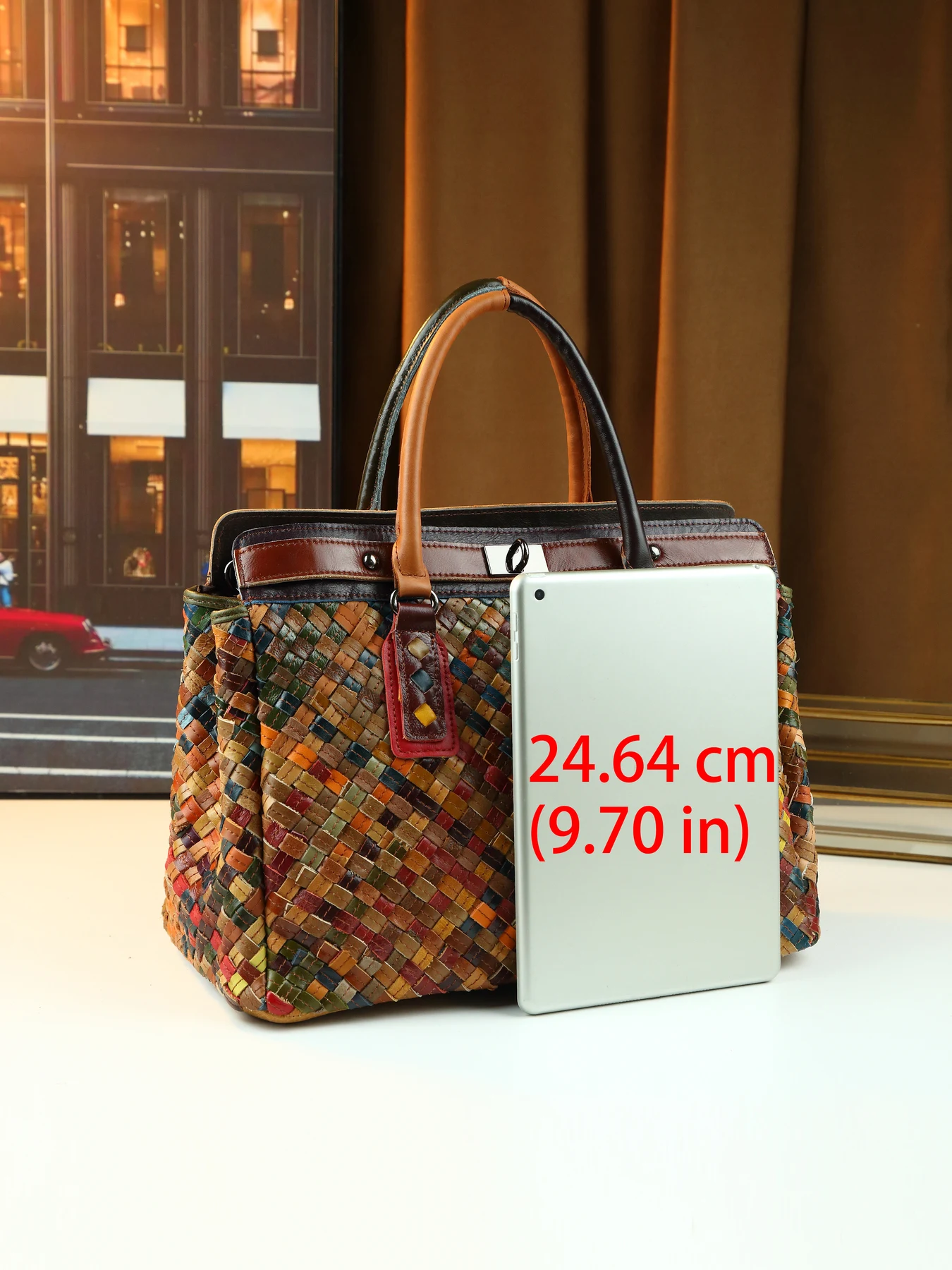 Cross-border hot-selling woven leather tote bag women's new large-capacity versatile travel handbag view 4