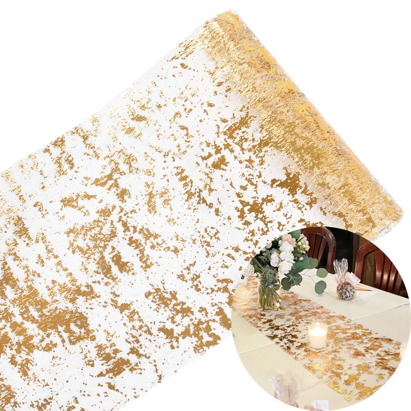 273/500cm Wedding Table Runners Rose Gold Sequin Metallic Mesh Tablecloth For Wedding Christmas Birtdhay Home Party Table Decor view 2