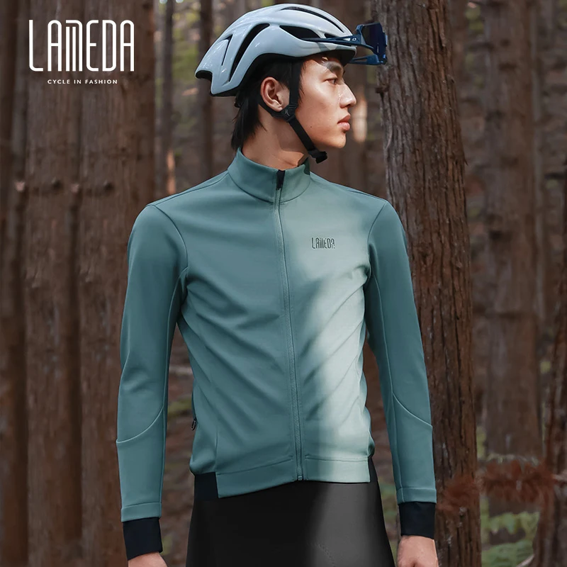 LAMEDA Cycling Jacket Winter Windproof Fleece Keep Warm Bicycle Jersey Men Top Coat Long Sleeves MTB Road Bike