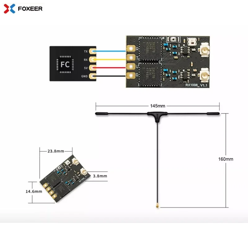 

Приемник Foxeer ELRS 915/868 МГц, разнообразный, 200 Гц, 50 МВт для FPV фристайла, дронов дальнего действия, детали для самостоятельного изготовления