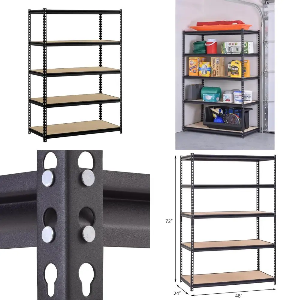 

Muscle Rack UR245P-BLK Блок с 5 полками, 48 Ширина x 72 Высота x 24 Глубина