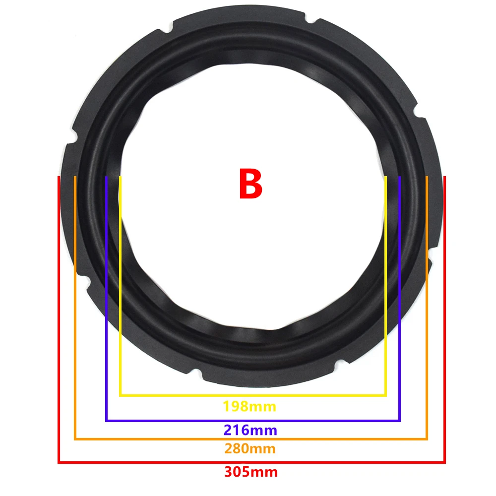12 inch Speaker Rubber Surround Woofer Repairing Folding Edge Subwoofer Ring DIY Repair Accessories Speaker Suspension