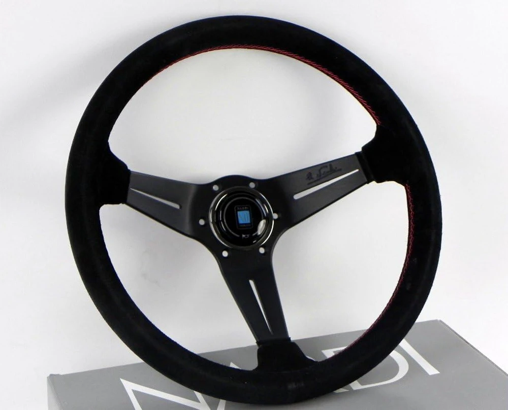 Drift-Volante Universal de carreras Nardi, volante JDM de cuero de ante, 350mm, para VW, HONDA, Nissan, TOYOTA y BMW