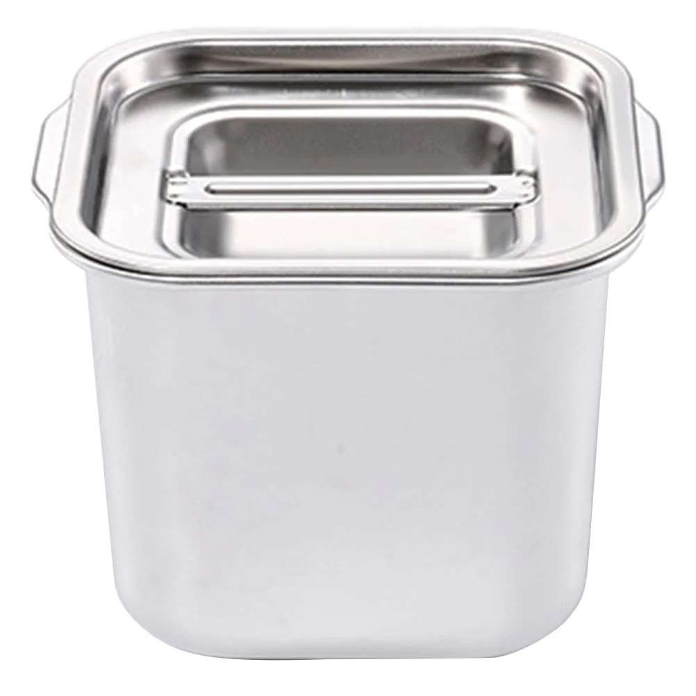 

Stainless Steel Seasoning Box Platter Storage Jars Square Container Multi-functional Spice Case Tank