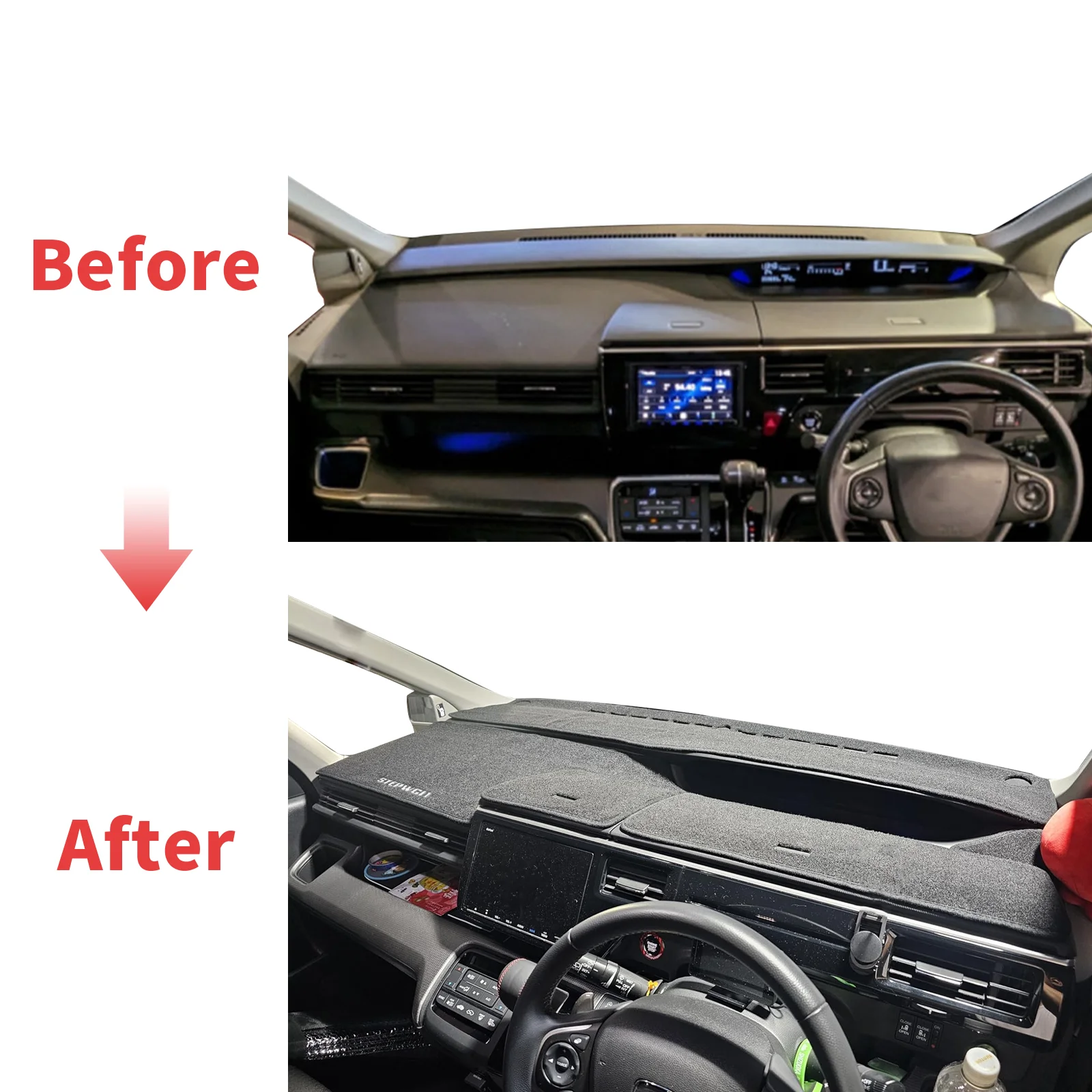 يصلح لهوندا Stepwgn Step Wagon 2015-2021 STEP WGN Dashmat غطاء لوحة القيادة وسادة DashMat ظلة اكسسوارات واقية السجاد #2