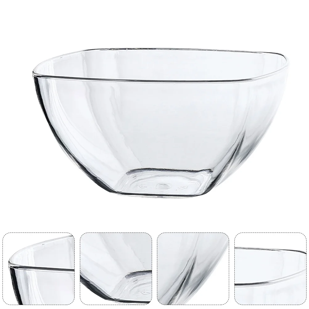 1pc Square Shape Acrylic Bowl Salad Bowl Home Restaurant Hotel Mixing Bowl Acrylic Dessert Bowl Food Serving Bowl