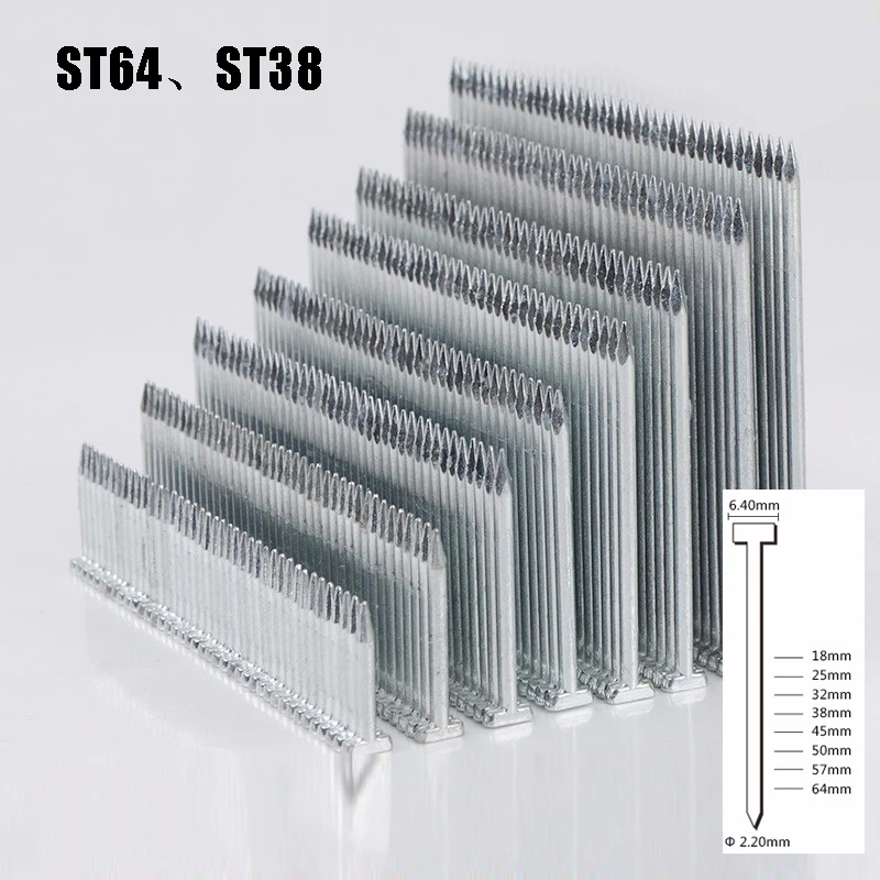 400pcs Steel Nials for ST38 ST64 Concrete Nail Gun Cement Nails for Steel Cable Groove Ground Cornerr Woodworking Furniture