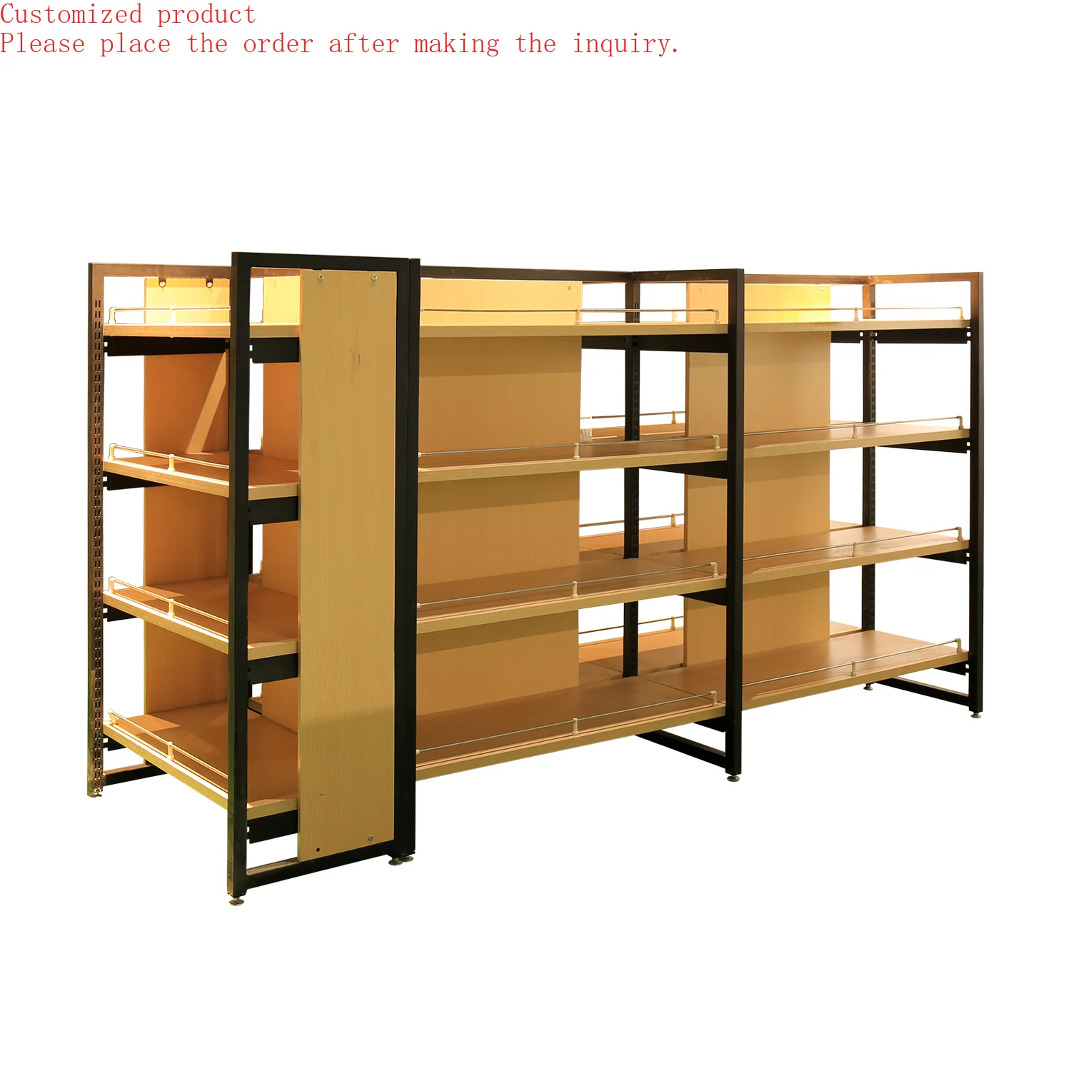 

Custom.Wood Shelf Display Racks in Supermarket Store Shelf