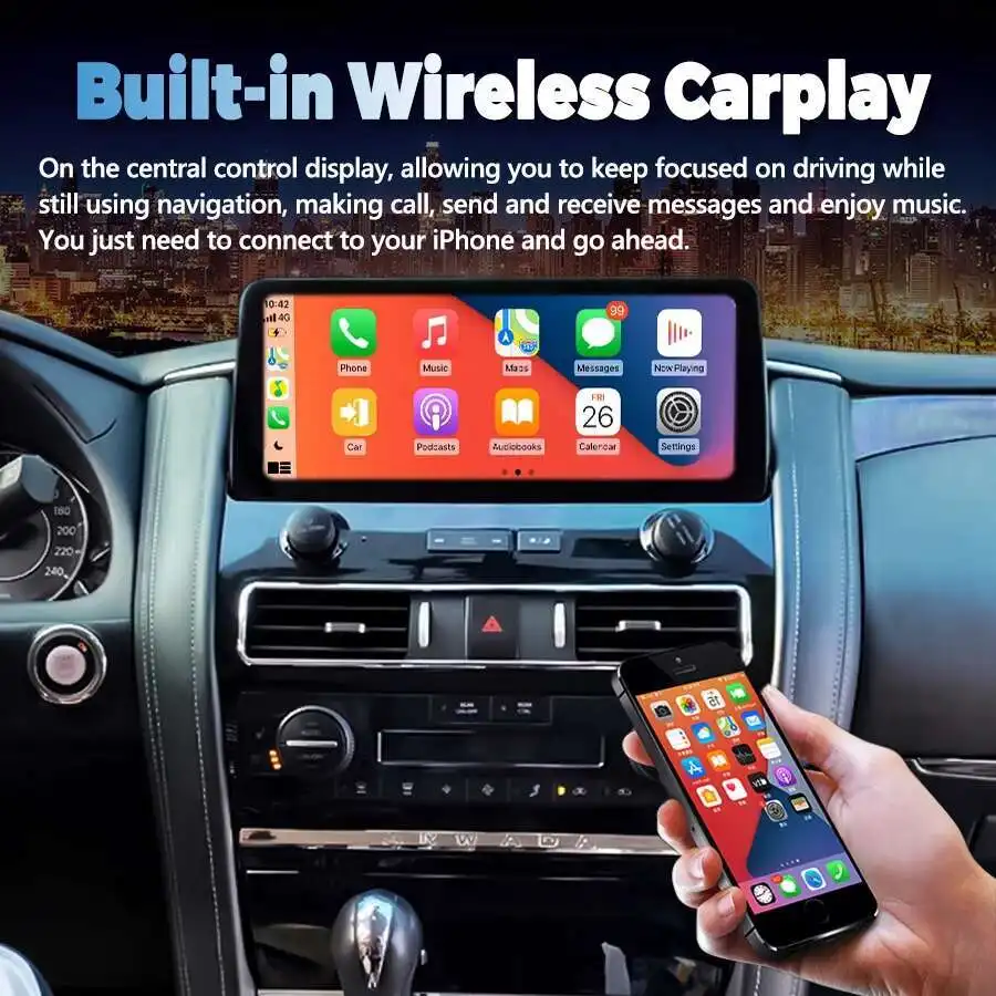 12.3inch Car Raido Android 14 For Nissan Patrol Y62 Armada Y62 2014 - 2017 GPS Navigation Auto Multimedia Video Player Carplay