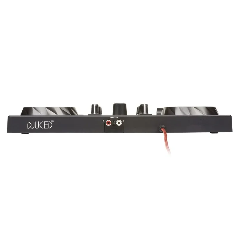 Mini controlador de prato de DJ inteligente de nível de entrada portátil jogando jogadores de processador com placa de som Pode conectar fones de ouvido som RCA