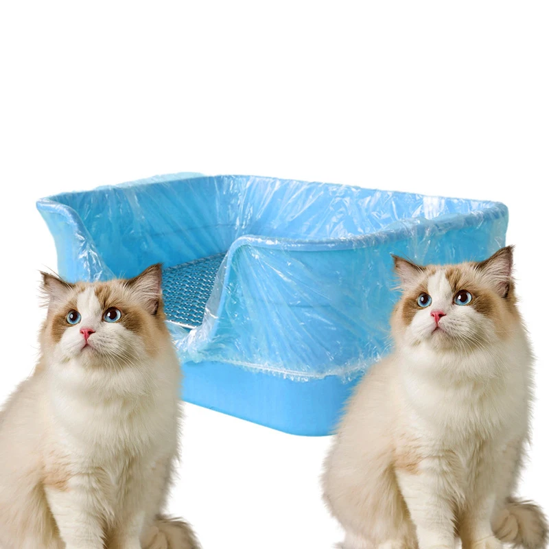 10pcs Disposable Cat Litter Box Liners with Elastic Edge Waterproof Tray Protector for Easy Cleanup Small Pet