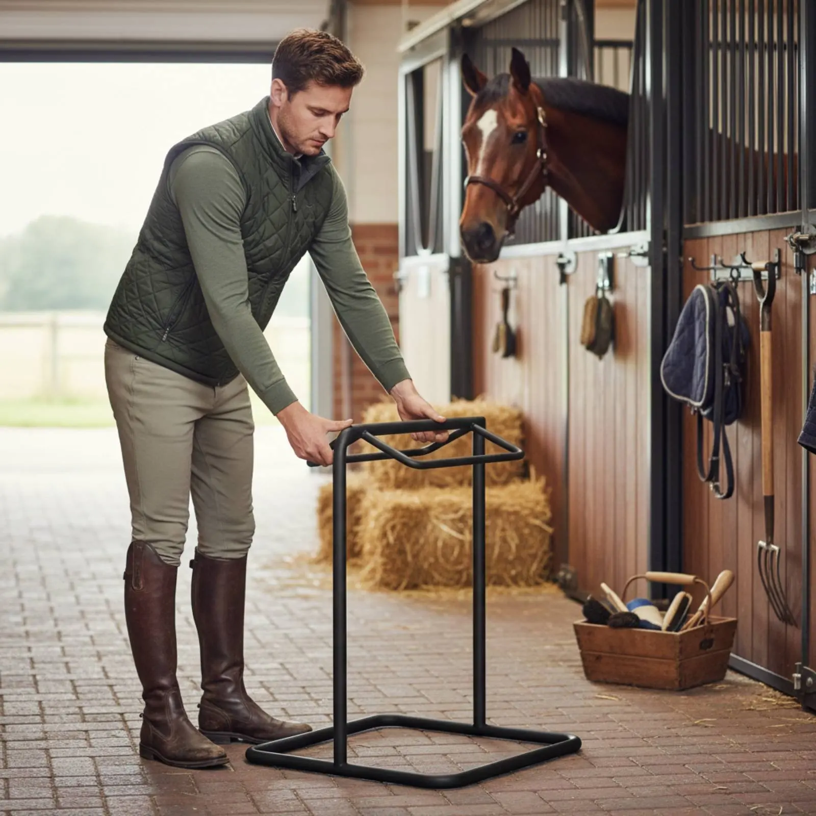 Heavy Duty Saddle Rack Movable Freestanding Saddle Stand Equine Storage Space Saving for Stable