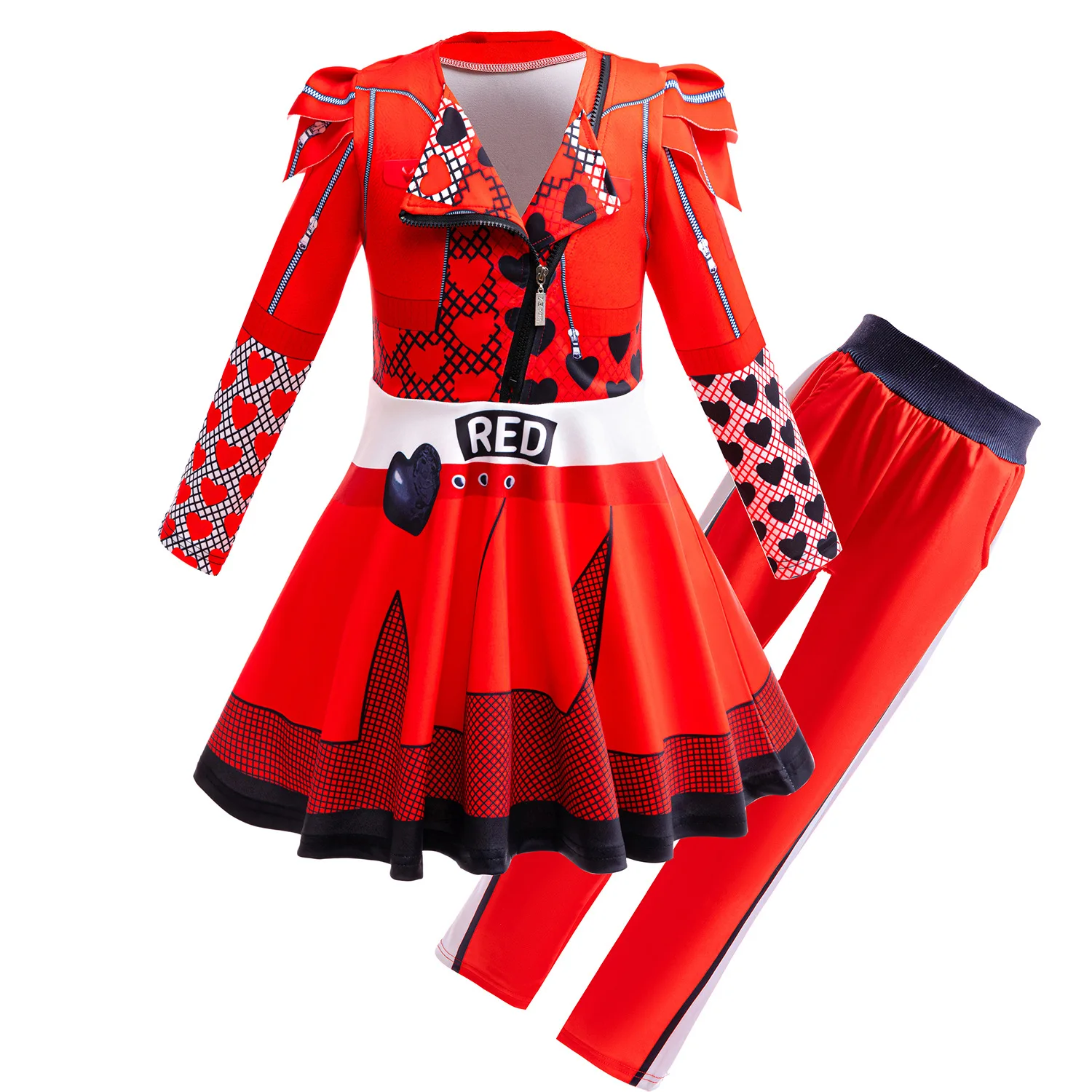 

Descendants Afterlight 4Cos Halloween Cosplay Costume Stage Performance Red Bodysuit Special Halloween Girls Clothing