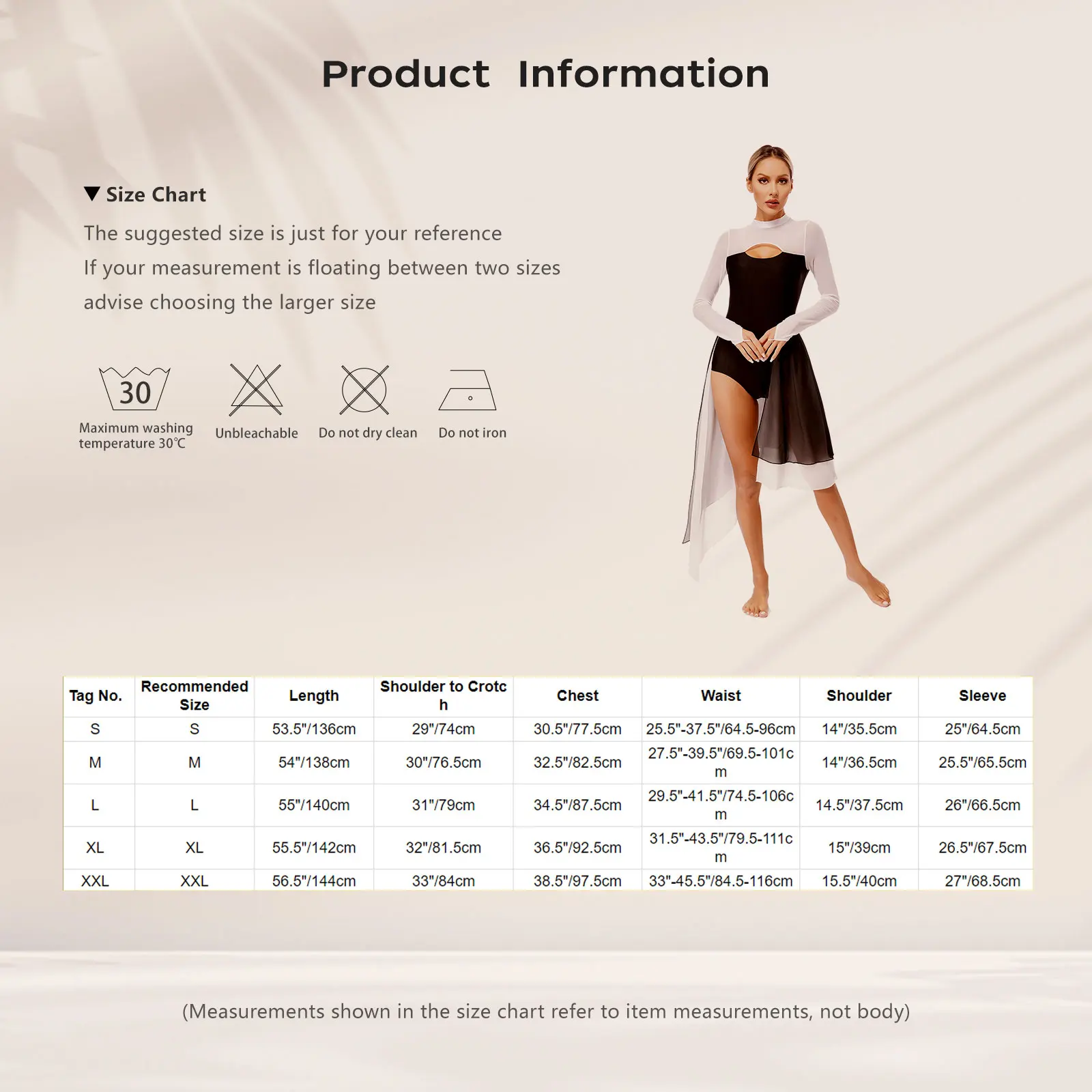 Womens Lyrical Stage Performance Costume Color Block Long Sleeve Keyhole Back Leotard Ballet Dance Dress Ballroom Dancewear