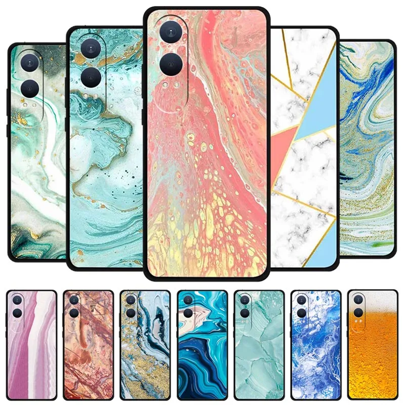 لهاتف OnePlus Nord CE 4 Lite 5G غطاء خلفي جمالي 6.67 "حافظة هاتف من السيليكون الناعم حافظة هاتف من البولي يوريثان éتوي عزر رخام قزحي الألوان #1