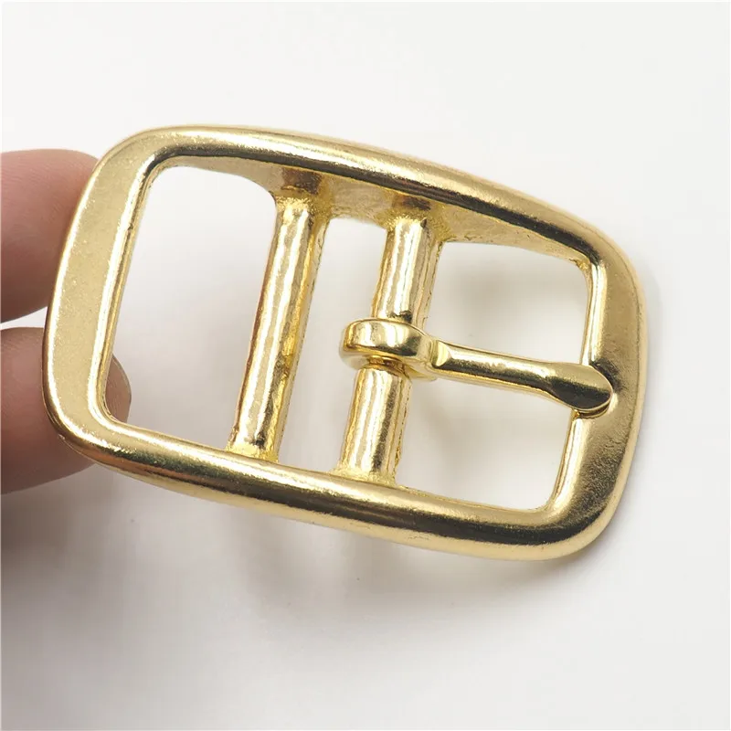 1PC Solid Brass Belt Buckle Square Center Bar Adjuster Pin Buckle Leather Craft Strap Belt Bag Parts 13.5mm Inner Width