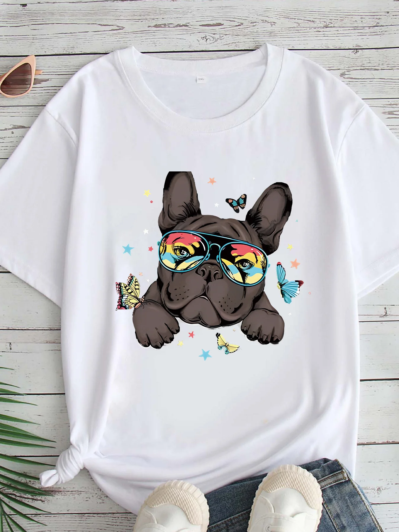 

Женская футболка большого размера с принтом, круглым вырезом и короткими рукавами, размеры 1-7XL, удобный повседневный топ в европейском стиле