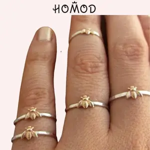 Homod wedding rings, cheap gold, tiny, solid color, copper, bee, fingers, hammered gold bracelet, rioting wedding rings, birthday 11 Main Sales Hammer Gold - №6