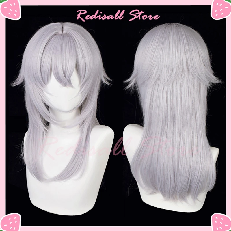 Themis Cosplay Wig Silver Gray Hair Synthetic Scalp Heat Resistant Free Wig Cap Game Roleplay Headwear