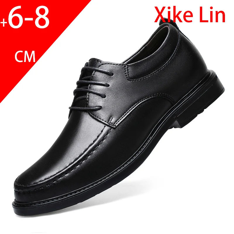 Mens formal leather shoes genuine leather heightening Mens shoes can increase height by 6-8 centimeters Mens business shoes