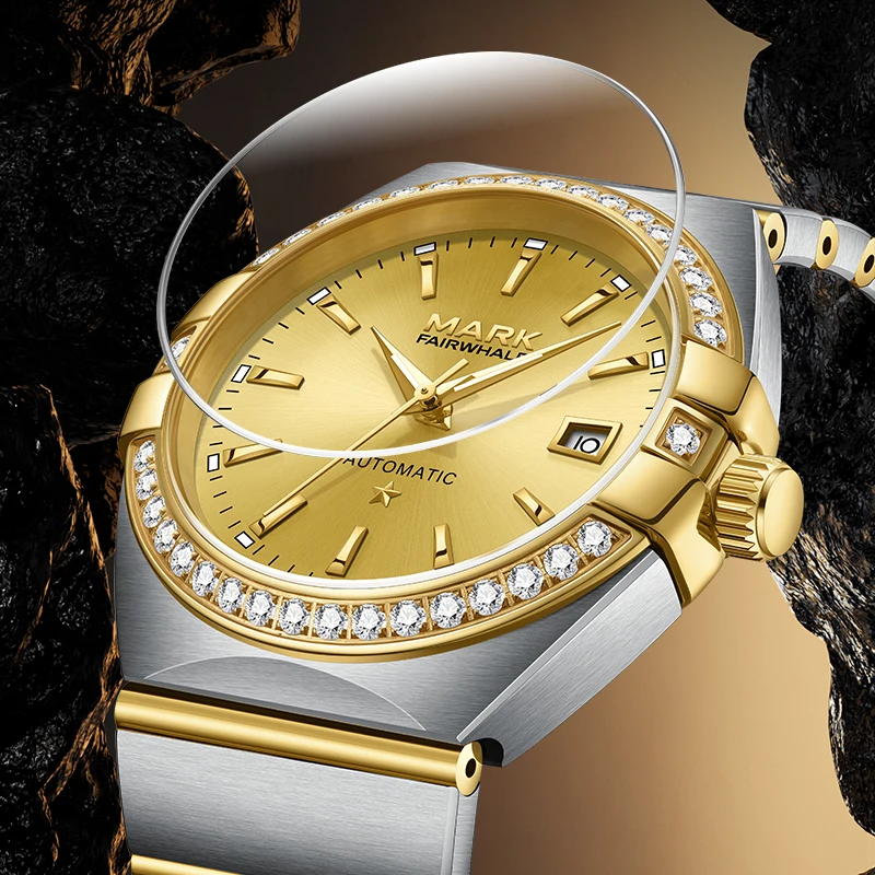 

Top High End Automatic Gold Men's Watches Stainless Steel Hollow Out Luxury Business Gentleman reloj automático de hombre