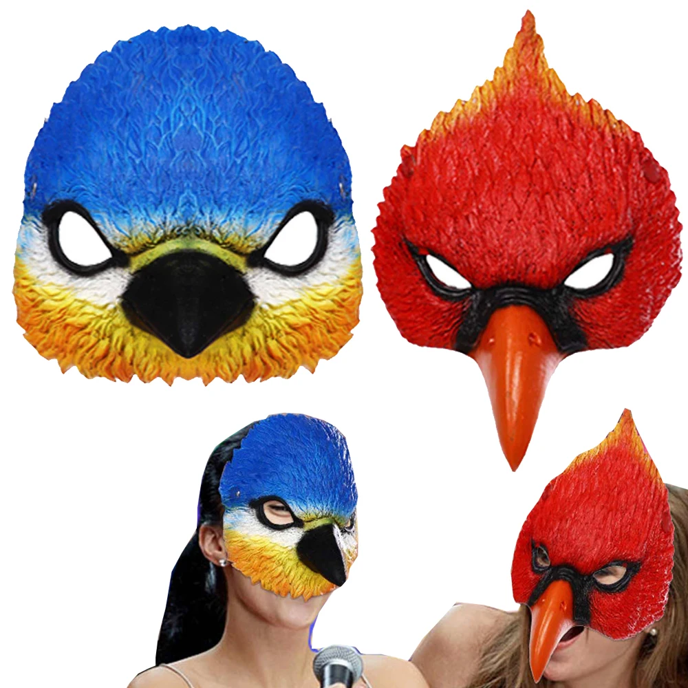 Bird  Mask Cosplay Fantasy Halloween Costume Accessories Adult Women Men Disguise Party Birds Head Mask Helmet Suits Props