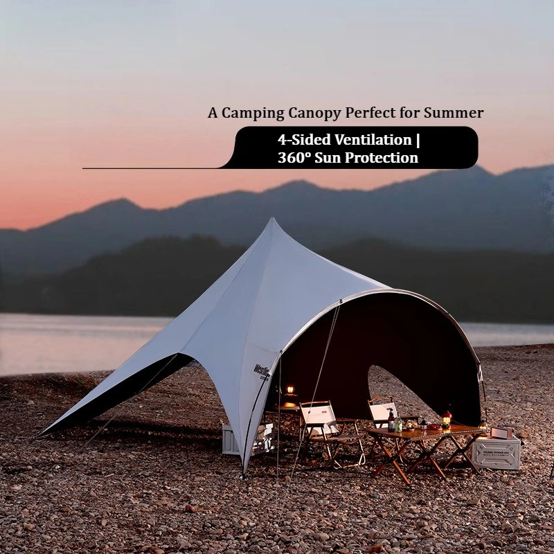 Outdoor Camping Dome Butterfly Canopy Tent Large Sunshade Shelter Full Sun Protection 4-Sided Ventilated
