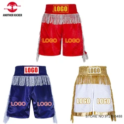 Boxing Shorts Custom Muay Thai Shorts Tassels Women Men Kids MMA Combat Martial Arts Clothing Customized Kickboxing Fight Pants