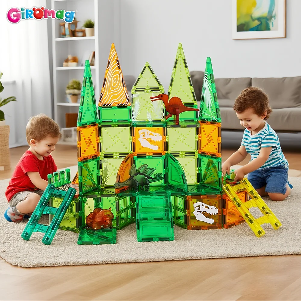 

GIROMAG 80pcs Magnetic Tiles Set Educational STEM Learning Toys for Kids Aged 3+ Boys & Girls Birthday Gift Ideas