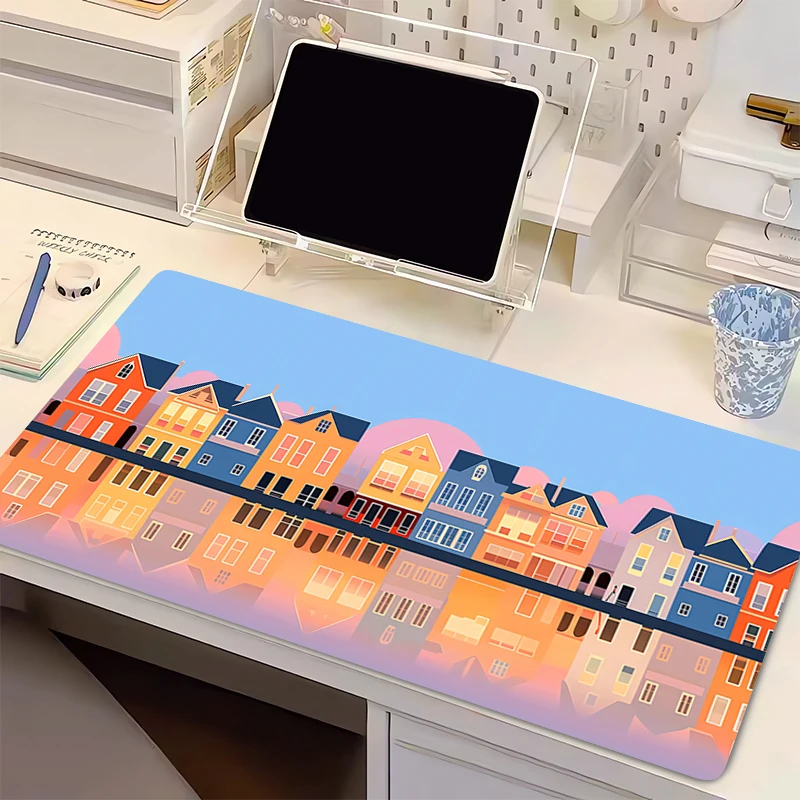 

Mouse Pad Laptop Gaming Accessories Keyboard Pad Gamer Extended Desk Mat Office PC Anime Kawaii Mousepad Rug Cartoon City Carpet