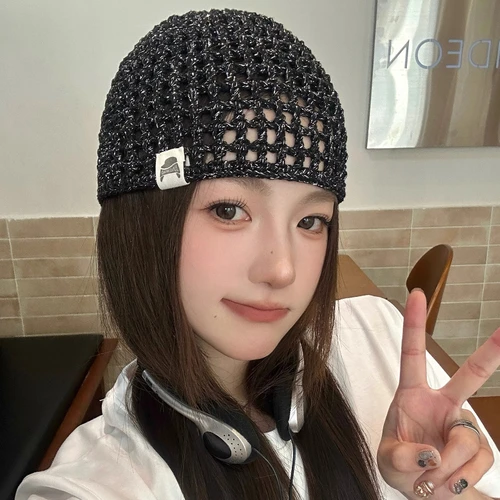 Imagen 2 del producto Versión coreana Retro hecho a mano Crochet pulóver sombreros mujeres verano otoño viaje foto versátil moda hueco gorros gorra