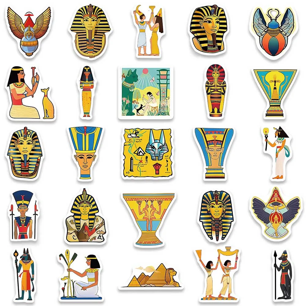 50pcs Pharaoh Ancient Egypt Stickers Pack Laptop Stationery Scrapbooking Supplies Sticker Aesthetic Diy Journaling Materials