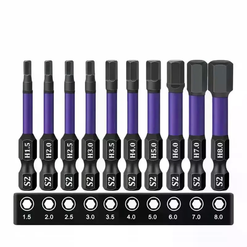 10Pcs Hex Head Wrench Drill Bit With Screwdrivers Bit Holder Set 1/4