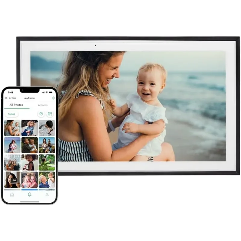 Digital Picture Frame - WiFi Enabled with Load from Phone Capability, Touch Screen Digital Photo Frame Display - Customizable