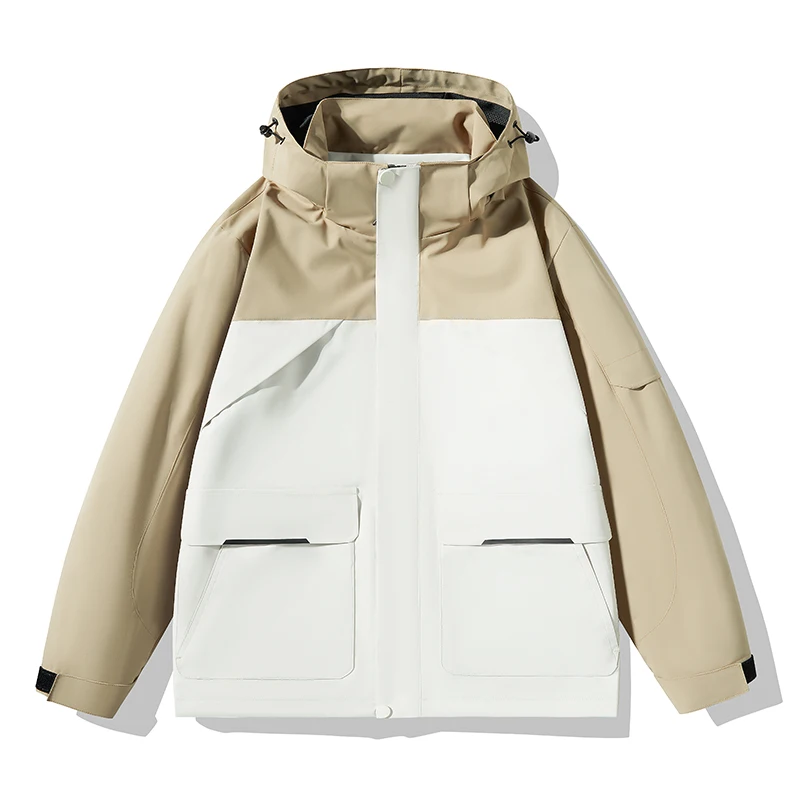 

Корейская мужская одежда, ветровки, костюм, пальто, мужское новое весенне-осеннее пальто большого размера, повседневное уличное водонепроницаемое пальто с капюшоном унисекс